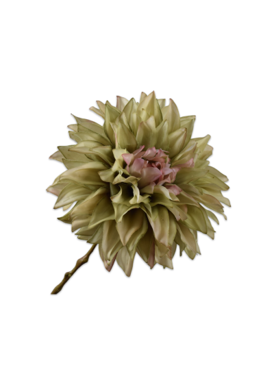 Silk-ka Dahlia Steel Kunstbloem Groen Roze Real Touch 82 cm - Vorspaget Home