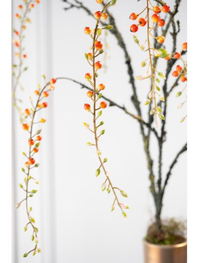 Silk-ka Bessentak Oranje 125 cm zijde tak - Vorspaget Home