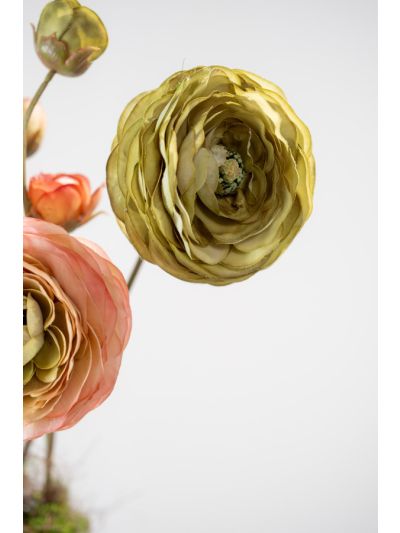 Silk-ka Ranonkel Tak Groen Real Touch 62 cm zijde bloem - Vorspaget Home