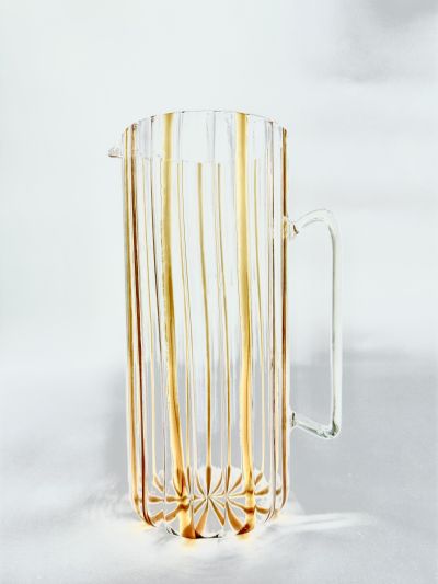 Murano Glass Serlio Geribbelde Karaf Amber