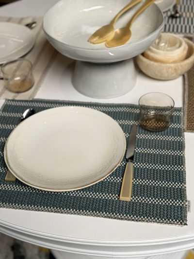 Vorspaget Home Placemat Outdoor Riga Caspian Blauw - Vorspaget Home