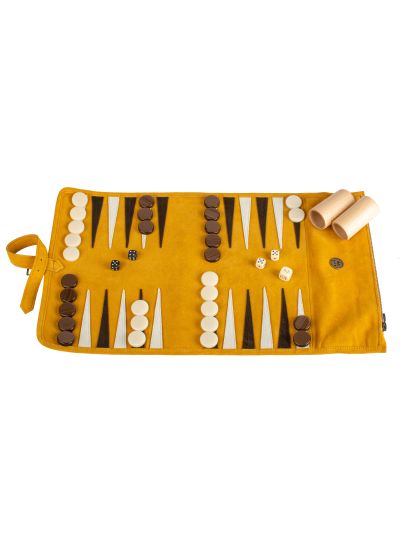 Manopoulos Oprolbare Backgammon Set Geel - Vorspaget Home