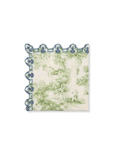 Borgo Delle Tovaglie Amalfi Servet Toile de Jouy Verde & Delfino - Vorspaget Home