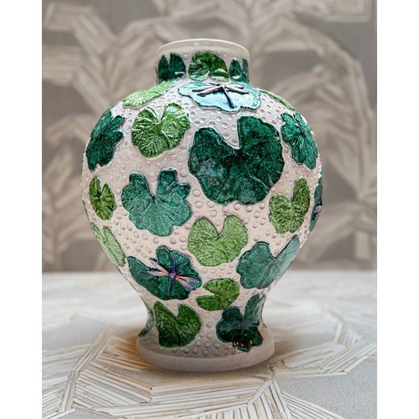 DOLFI | Dolfi | Keramieken Vaas | Dragonfly With Leaves | ONLY IN STORE