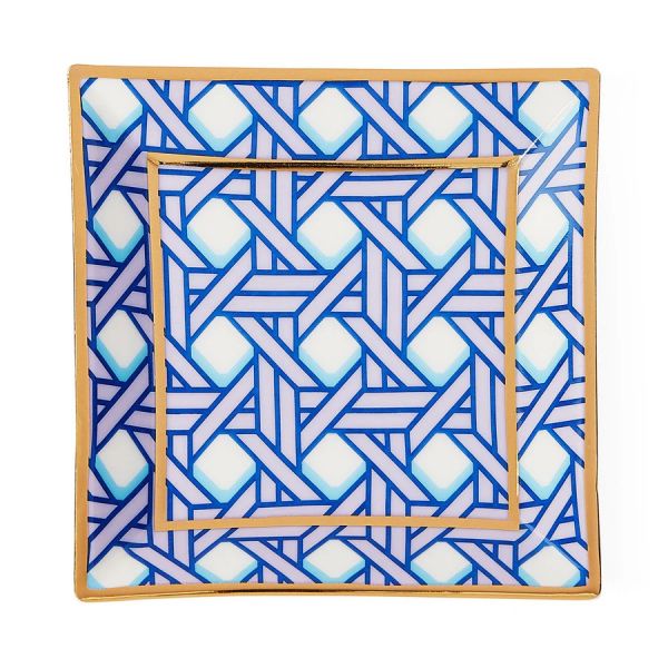 JONATHAN ADLER | Jonathan Adler | Basketweave Square Tray | Blauw/Paars