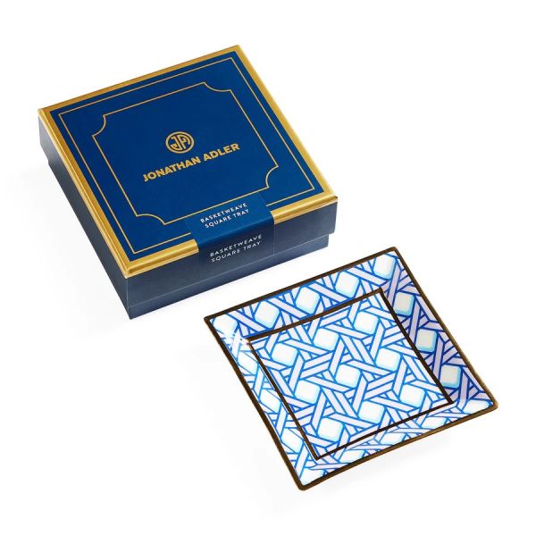 JONATHAN ADLER | Jonathan Adler | Basketweave Square Tray | Blauw/Paars