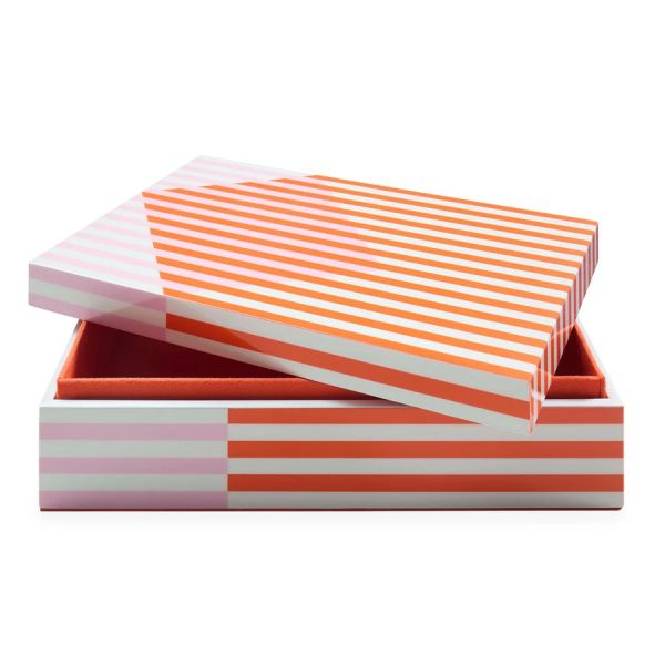 JONATHAN ADLER | Jonathan Adler | Copenhagen Lacquer Box | Large | Roze/Oranje