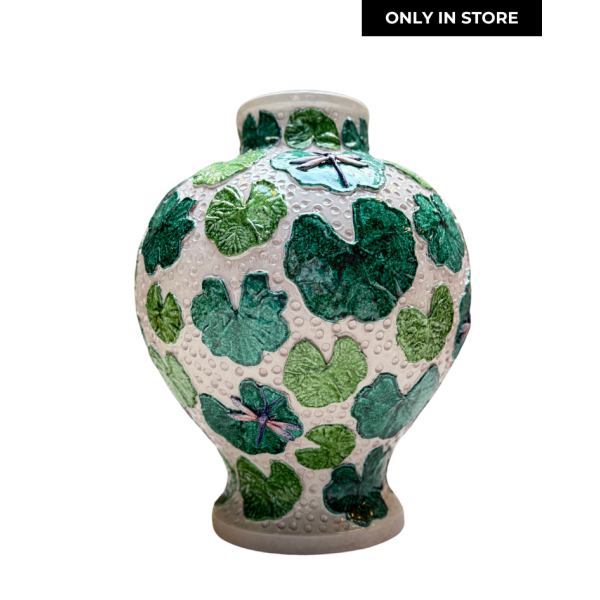 DOLFI | Dolfi | Keramieken Vaas | Dragonfly With Leaves | ONLY IN STORE