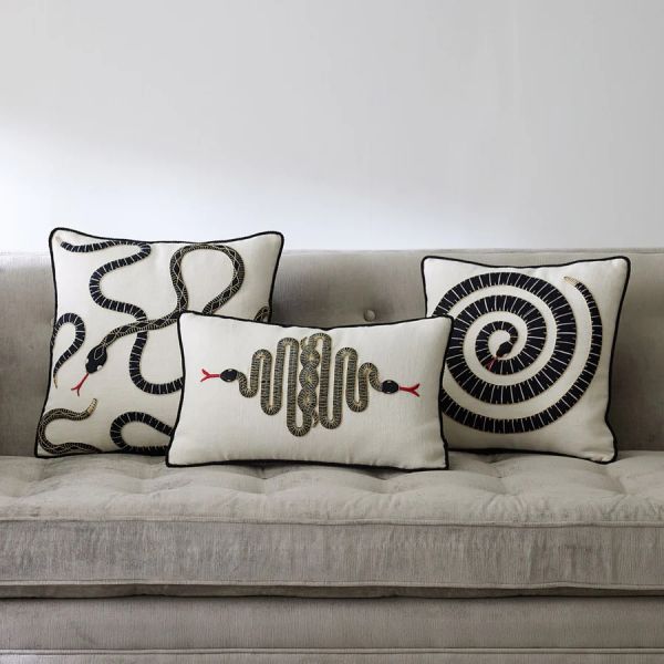JONATHAN ADLER | Jonathan Adler | Snake Embroidered Kussen | 30x50cm 