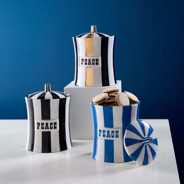 JONATHAN ADLER  | Jonathan Adler | Vice Gilded Peace Canister | Zwart Goud