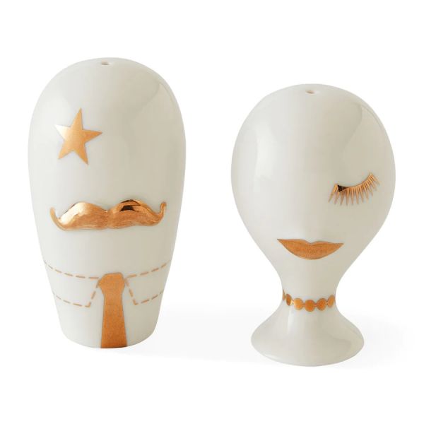 JONATHAN ADLER  | Jonathan Adler | Gilded Mr. And Mrs. Muse Salt & Pepper Set 