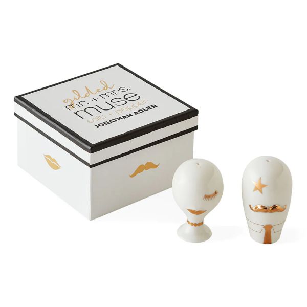 JONATHAN ADLER  | Jonathan Adler | Gilded Mr. And Mrs. Muse Salt & Pepper Set 