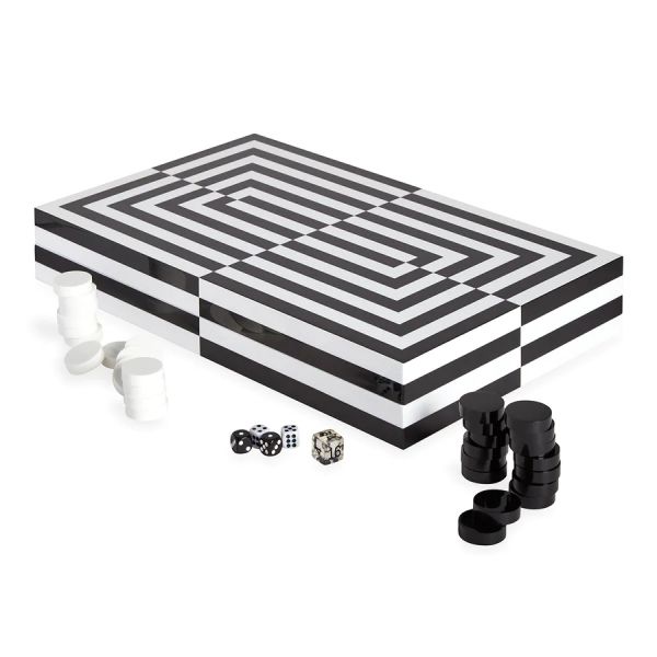 JONATHAN ADLER  | Jonathan Adler | Op Art Backgammon Set | Black/White