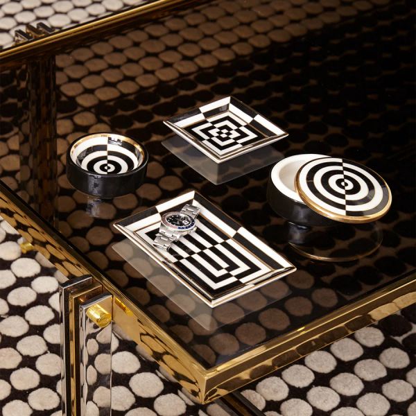 JONATHAN ADLER  | Jonathan Adler | Op Art Square Tray | Black/White