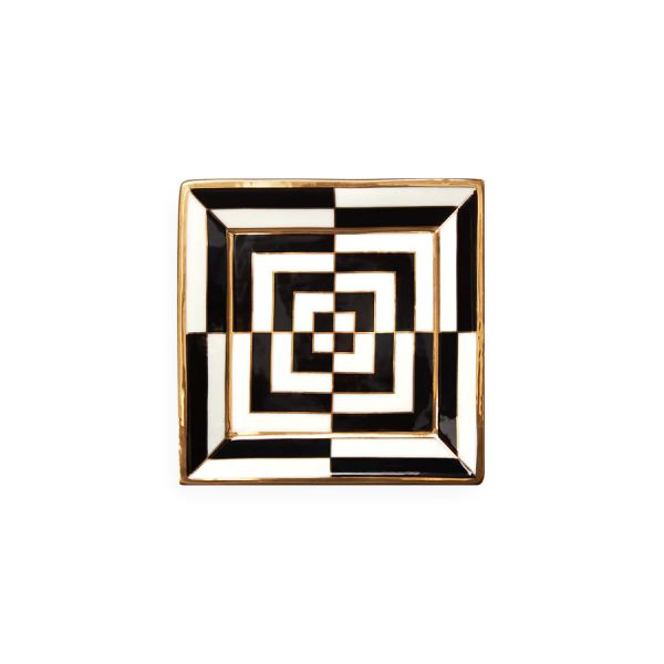 JONATHAN ADLER  | Jonathan Adler | Op Art Square Tray | Black/White