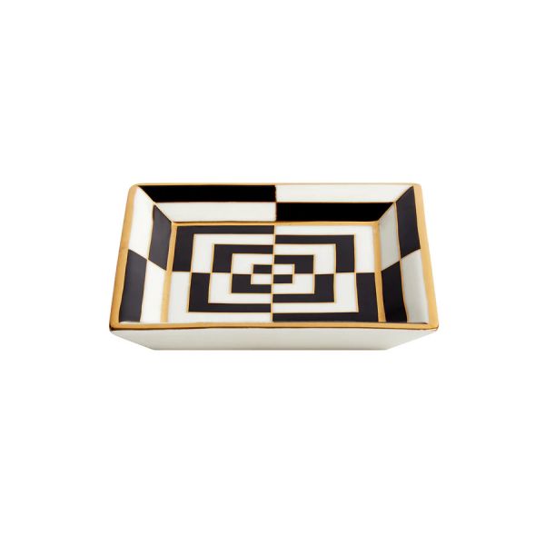 JONATHAN ADLER  | Jonathan Adler | Op Art Square Tray | Black/White