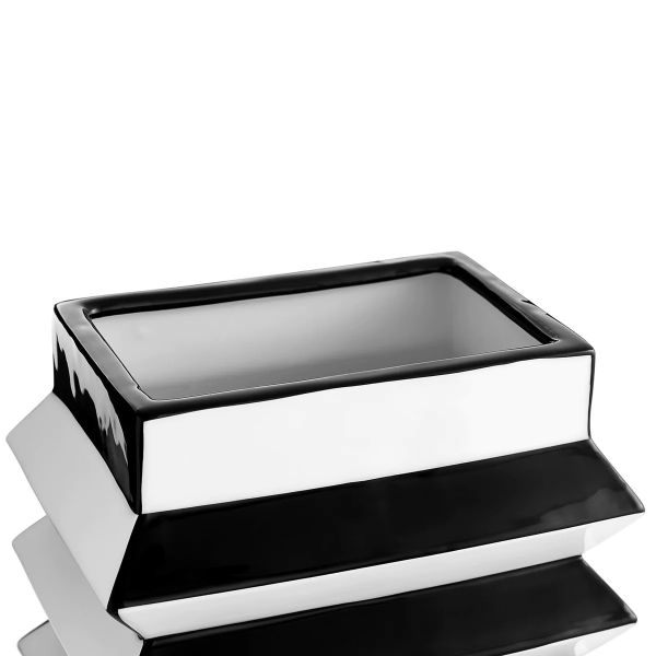 Jonathan Adler | Pleat Small Vaas | Zwart/wit