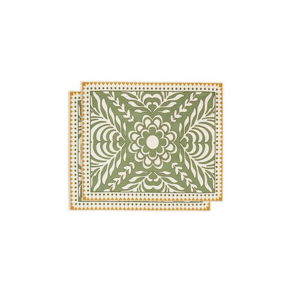 LA DOUBLE J | La Double J | Set van 2 placemats | Herringbone | Light Green