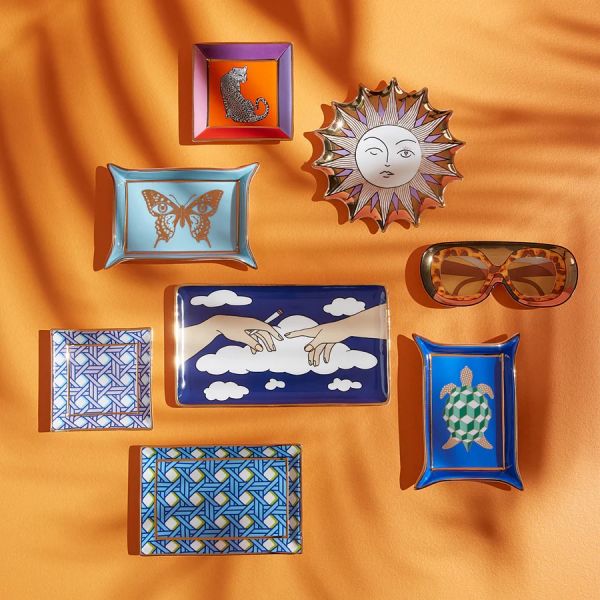JONATHAN ADLER | Jonathan Adler | Basketweave Square Tray | Blauw/Paars
