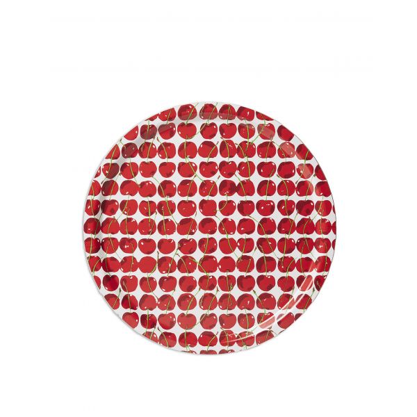 LA DOUBLE J  | La Double J | Round Printed Tray | Cherries Avorio