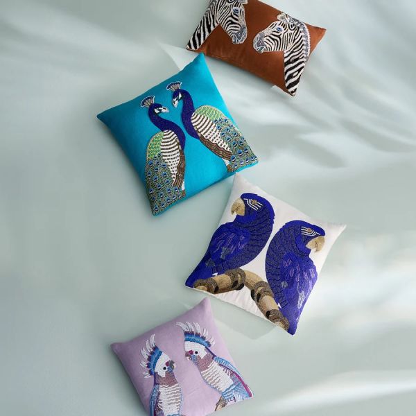 JONATHAN ADLER  | Jonathan Adler | Zebra Beaded Kussen | 30x50cm