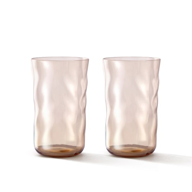 PAVEAU | Paveau | Set van 2 Longdrink Glazen | Swirl | Glow | Terracotta
