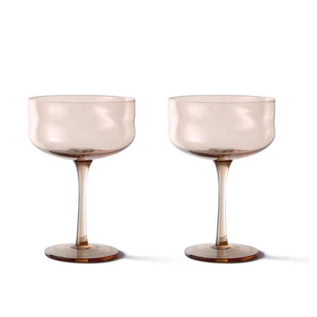 PAVEAU | Paveau | Set van 2 Coupe Glazen | Swirl | Glow | Terracotta