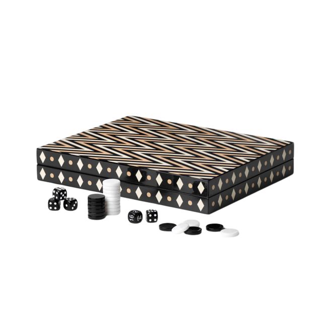 Lacquered Backgammon | Black