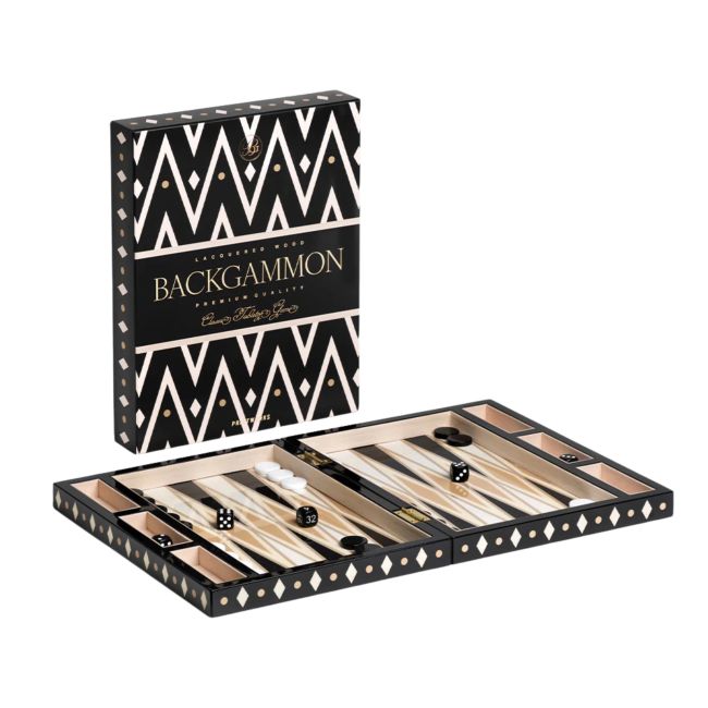 Lacquered Backgammon | Black
