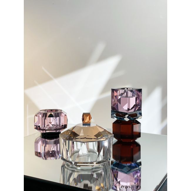 REFLECTIONS COPENHAGEN | Reflections Copenhagen | Dakota Theelicht | Brown/Clear/Petrol/Rose