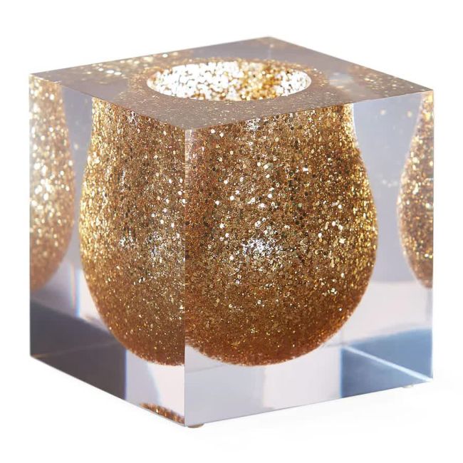 JONATHAN ADLER  | Jonathan Adler | Bel Air Mini Scoop Vase | Gold Glitter
