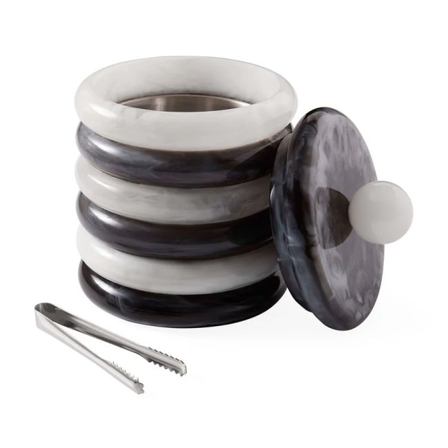 JONATHAN ADLER | Jonathan Adler | Como Black & White Ice Bucket