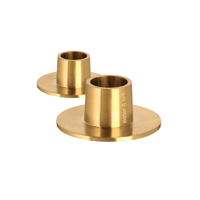 Ester & Erik | Ester & Erik | Candleholders | Medium | Gold Matt | 2 stuks