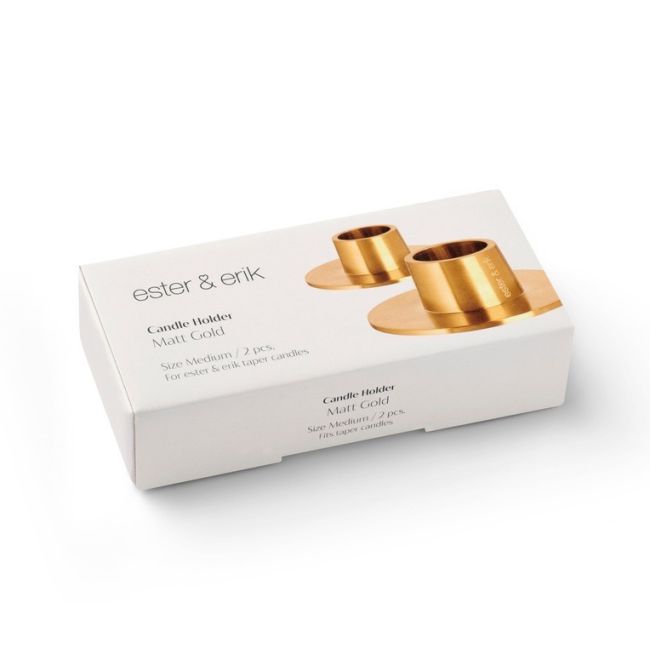 Ester & Erik | Ester & Erik | Candleholders | Medium | Gold Matt | 2 stuks