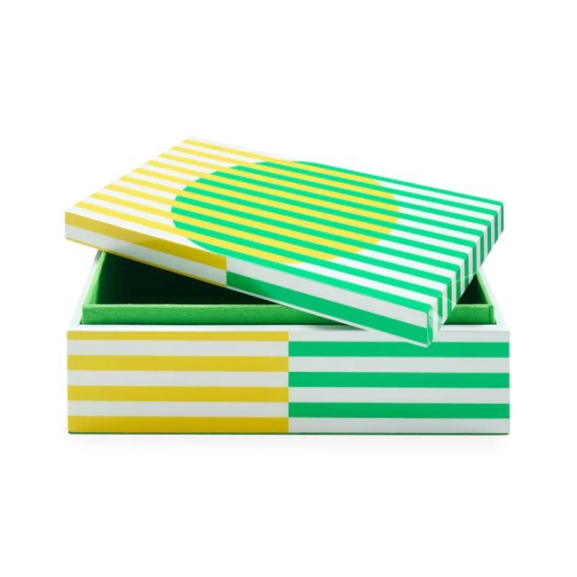 JONATHAN ADLER | Jonathan Adler | Copenhagen Lacquer Box | Medium | Geel/Groen