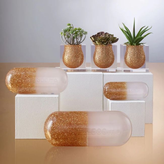 JONATHAN ADLER  | Jonathan Adler | Bel Air Mini Scoop Vase | Gold Glitter