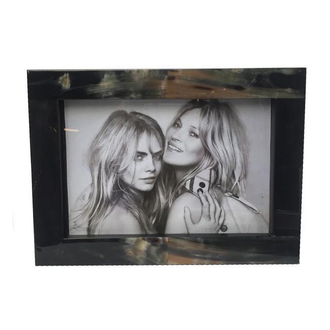 Fotolijst | Grainular hoorn gemarmerd | Zwart/beige | 13x18cm
