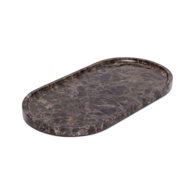 VORSPAGET HOME | Marmer Tray | Ovaal | Bruin | 30x15cm