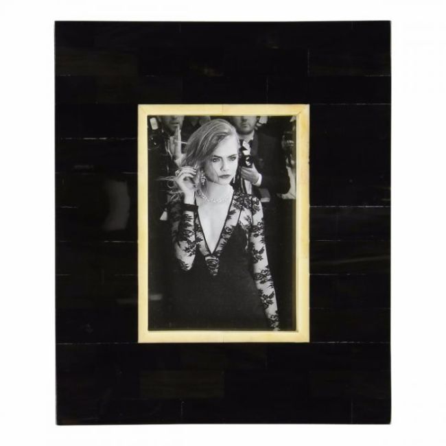 Fotolijst Sophia | Hoorn | Zwart/wit | 13x18cm