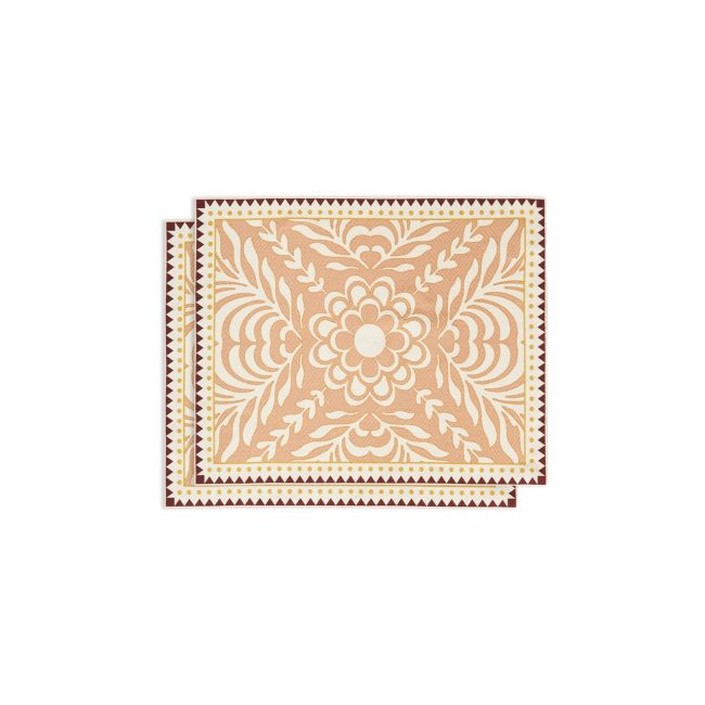 LA DOUBLE J | La Double J | Set van 2 Servetten | Herringbone | Antique Pink