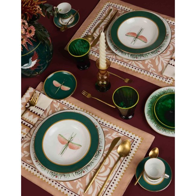 LA DOUBLE J | La Double J | Set van 2 Servetten | Herringbone | Antique Pink