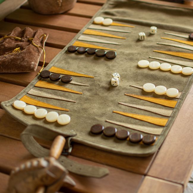 MANOPOULOS | Manopoulos | Oprolbare Backgammon Set | Khaki