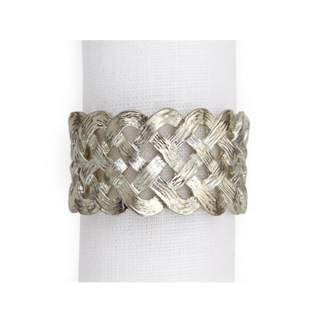 L'OBJET | L'objet | Braid Platina | Set van 4 servetringen 