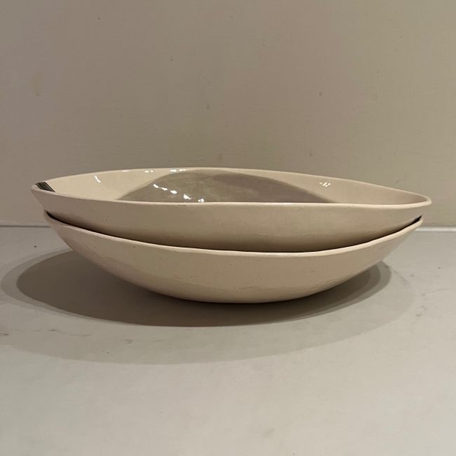 WONKI WARE | Wonki Ware | Schaal Ovaal Poppy | Warm Grey