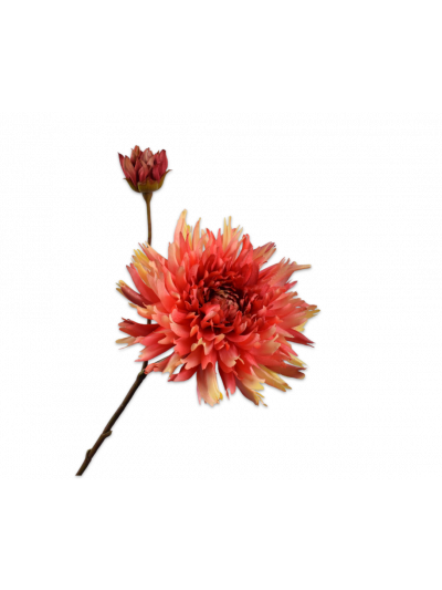 Silk-ka | Chrysant Tak Oranje/Geel | 78cm