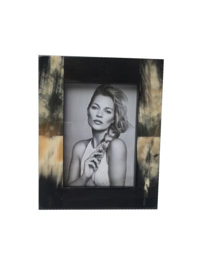 Fotolijst | Grainular hoorn gemarmerd | Zwart/beige | 13x18cm | Vorspaget Home