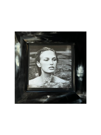 Fotolijst vierkant | Gemêleerd hoorn | Zwart | 15x15cm