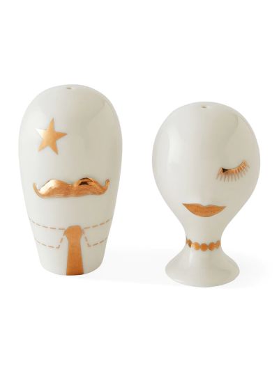 Jonathan Adler Gilded Mr. And Mrs. Muse Salt & Pepper Set