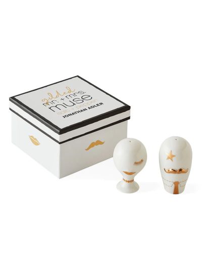 Jonathan Adler Gilded Mr. And Mrs. Muse Salt & Pepper Set