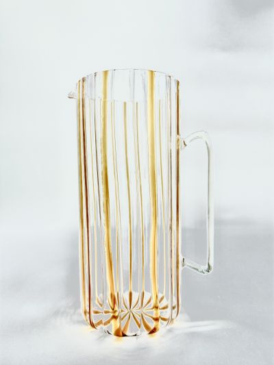 Murano Glass Serlio Geribbelde Karaf Amber